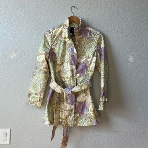 🌸 🪻VINTAGE Y2K Mossimo Floral Trench Coat 🌸🪻